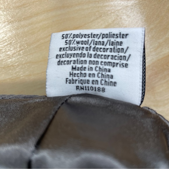 Nine West Gray Wool Herringbone Newsboy Hat with Belt & Buckle Trim - Picture 11 of 11